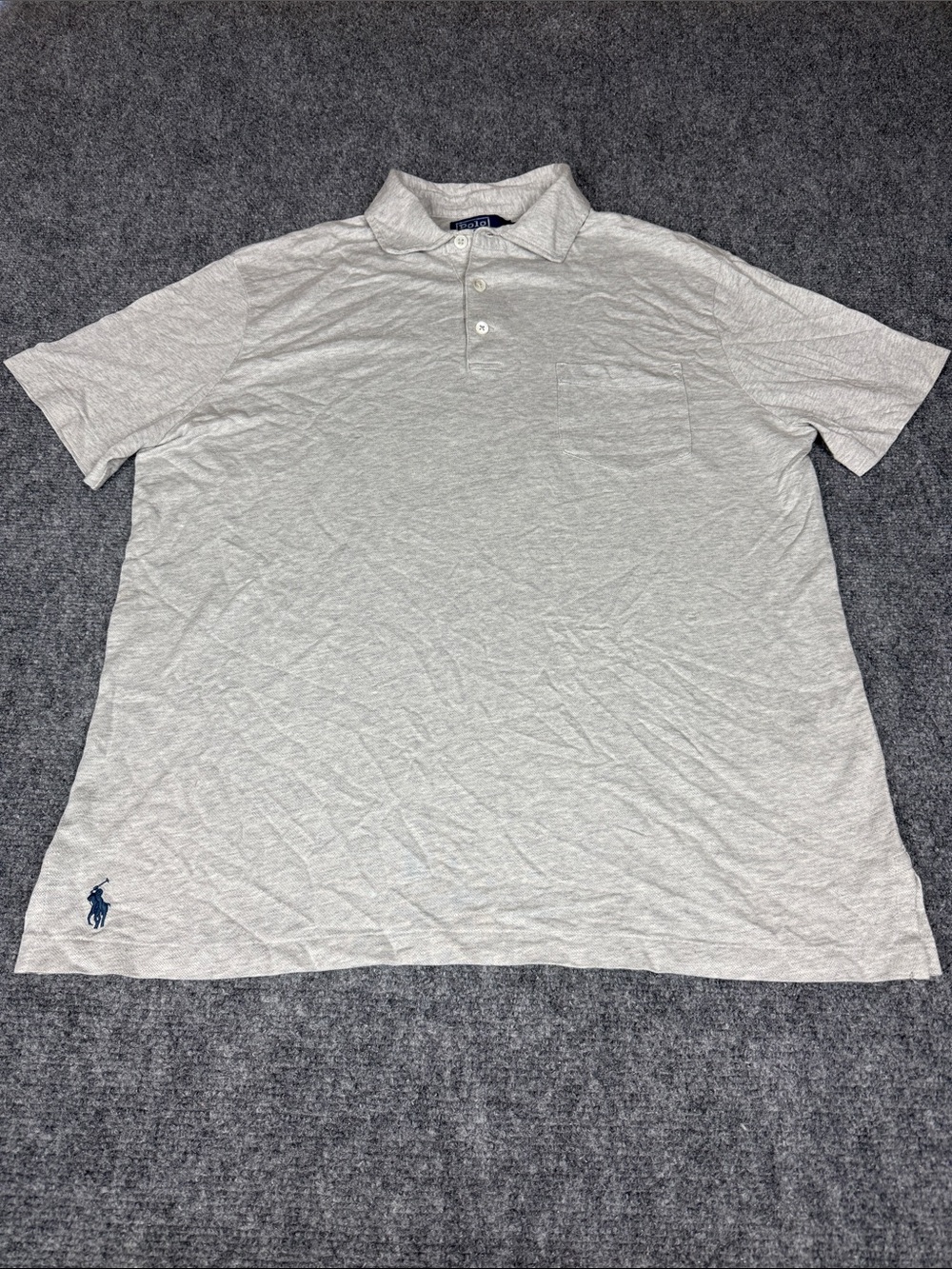 Polo by Ralph Lauren Light Gray Short Sleeve Polo with Navy Pony